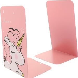 Pink Metal Unicorn Bookends